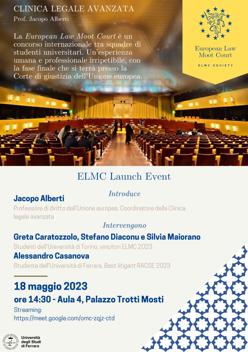 ELMC Launch Event | CLINICA LEGALE AVANZATA  - Prof. Alberti 