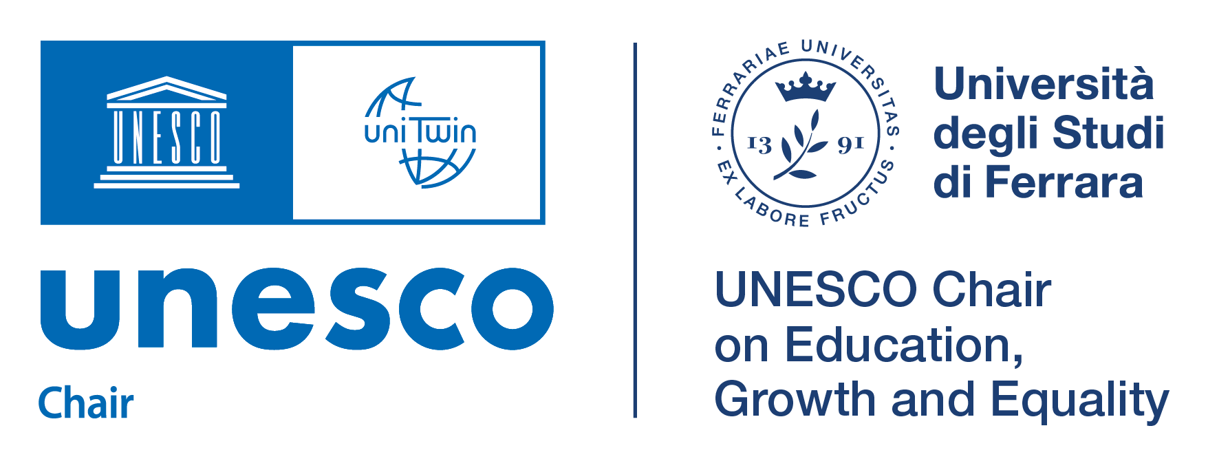 A logo of the UNESCO Chair on Education, Growth and Equality