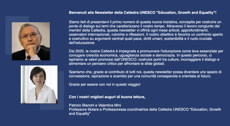 Newsletter della Cattedra UNESCO "Education, Growth and Equality"